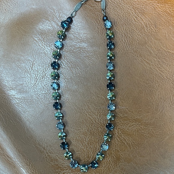 Sabika  Blue and green Rhinestone Necklace OS - Picture 2 of 3